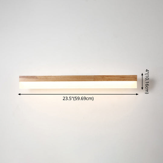 Wooden Led Vanity Light Fixtures With Modern Design And Acrylic Shade