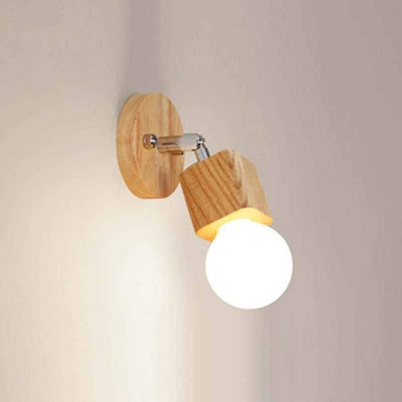 Adjustable Wooden Vanity Mirror Light: Modern Sconce For Bathroom 1 / Wood