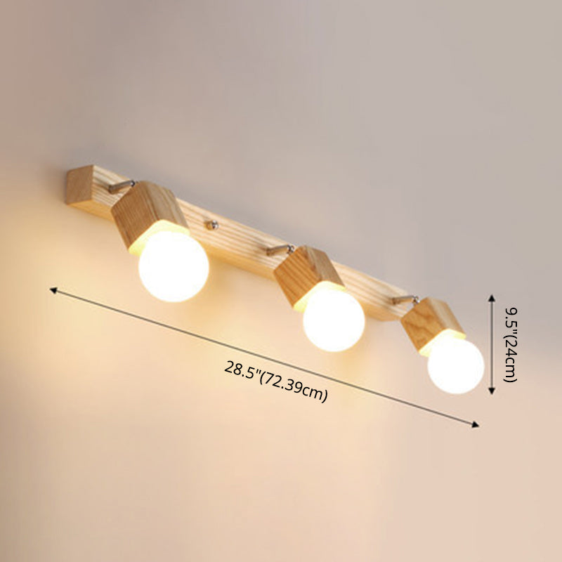 Adjustable Wooden Vanity Mirror Light: Modern Sconce For Bathroom