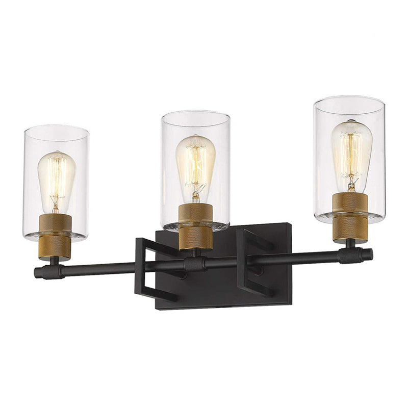 Metal Wall Mount Bathroom Sconces With Glass Shade