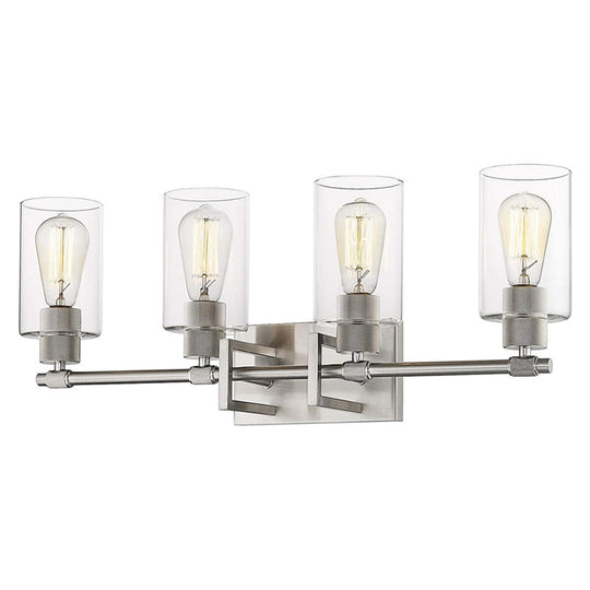 Metal Wall Mount Bathroom Sconces With Glass Shade 4 / Nickel