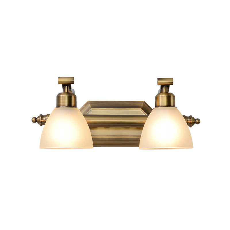 Brass Led Vanity Lighting For Makeup In Frosted Glass - American Bathroom Fixture 2 / Gold