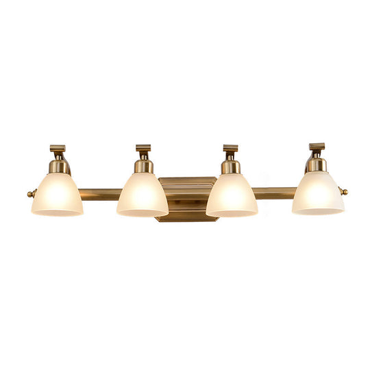 Brass Led Vanity Lighting For Makeup In Frosted Glass - American Bathroom Fixture 4 / Gold