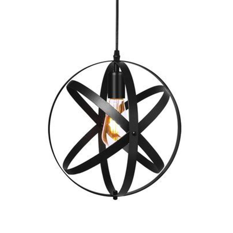 Industrial Metal Cage Pendant Light With Hanging Cord - Perfect For Restaurant Ceiling Lighting