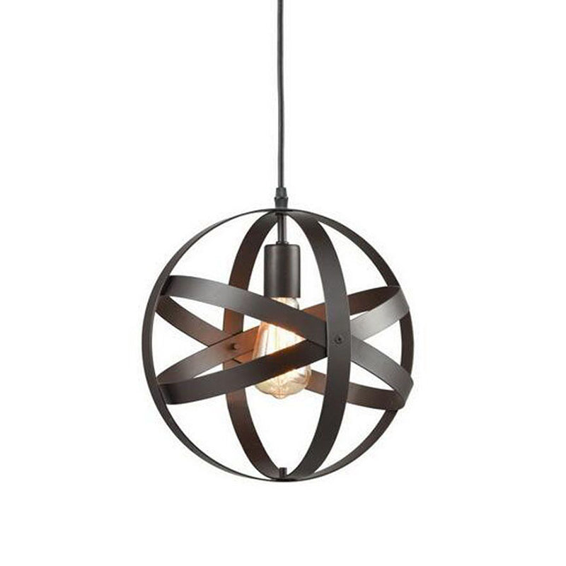 Industrial Metal Cage Pendant Light With Hanging Cord - Perfect For Restaurant Ceiling Lighting