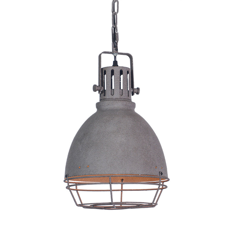 Retro Industrial Metal Hanging Bowl Light Kit With Chain For Restaurants