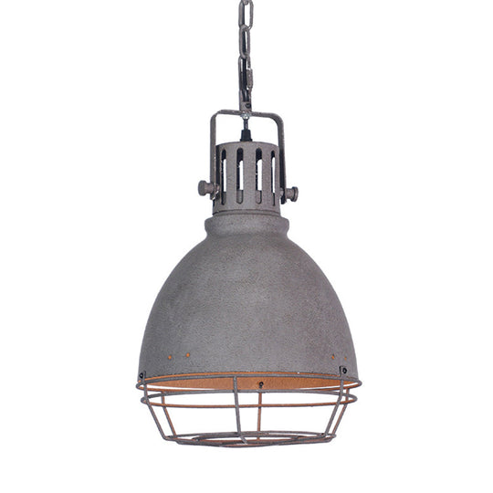 Retro Industrial Metal Hanging Bowl Light Kit With Chain For Restaurants