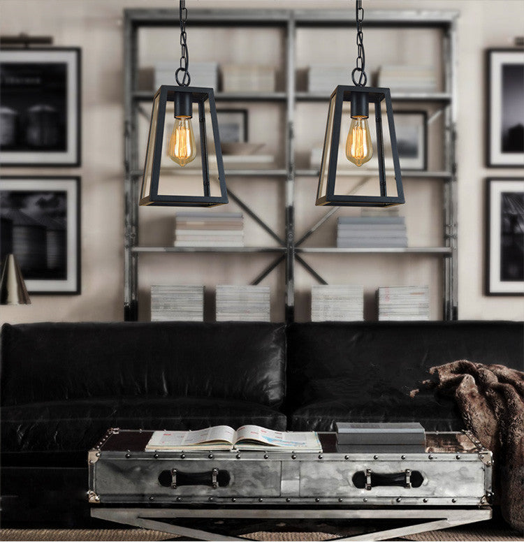 Industrial Style Metal Trapezoid Ceiling Pendant - Creative Lighting For Restaurants