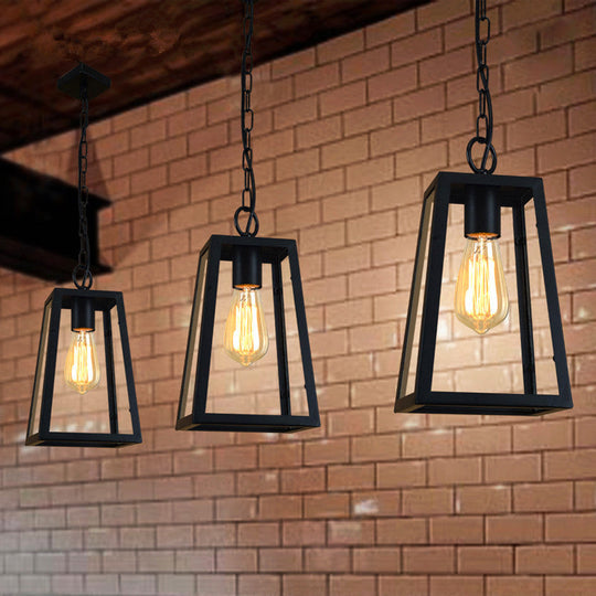 Industrial Style Metal Trapezoid Ceiling Pendant - Creative Lighting For Restaurants