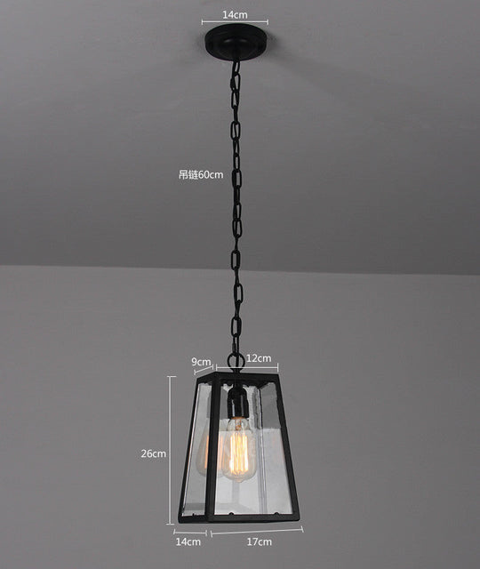 Industrial Style Metal Trapezoid Ceiling Pendant - Creative Lighting For Restaurants