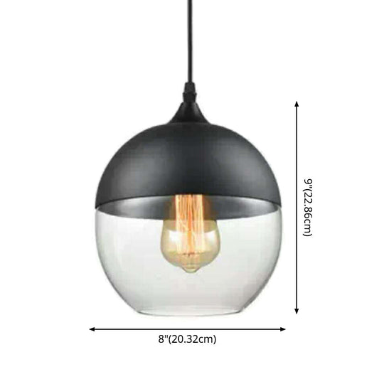 1 Light Pendant Lighting Retro Industrial Style Glass Pendant Ceiling Lights for Restaurant