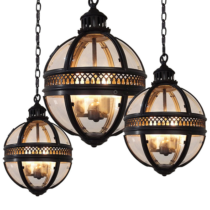 Industrial Globe Pendant Light For Restaurant - Elegant Glass Fixture