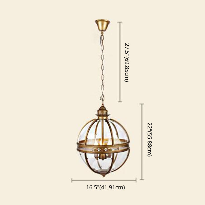 Industrial Globe Pendant Light For Restaurant - Elegant Glass Fixture