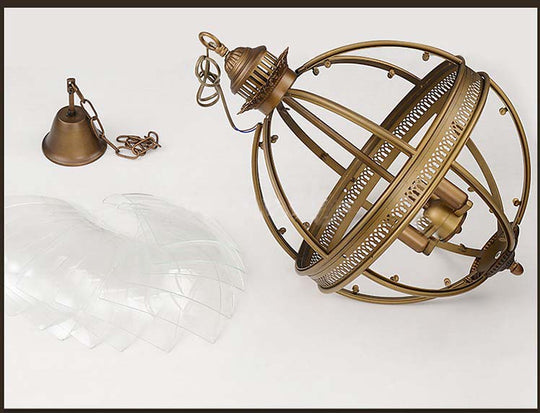 Industrial Globe Pendant Light For Restaurant - Elegant Glass Fixture