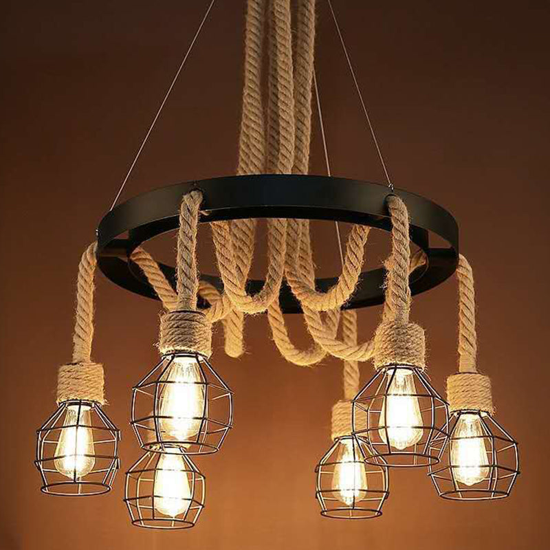 Industrial Metal Pendant Lights With Cage Design - Perfect For Restaurant Décor