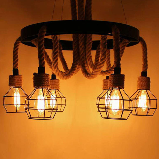 Industrial Metal Pendant Lights With Cage Design - Perfect For Restaurant Décor