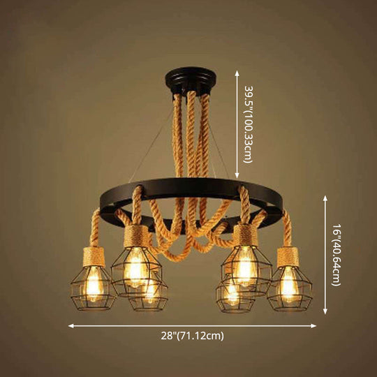 Industrial Metal Pendant Lights With Cage Design - Perfect For Restaurant Décor