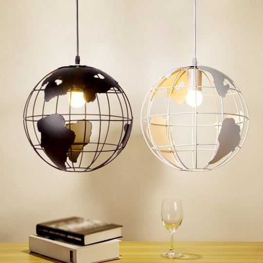 Retro Industrial Metal Globe Pendant Light Fixture - Perfect For Bars