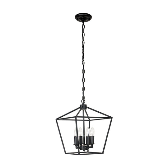 Retro Industrial Style 4-Light Geometric Multi-Pendant Metal Ceiling Lights - Ideal For Restaurants