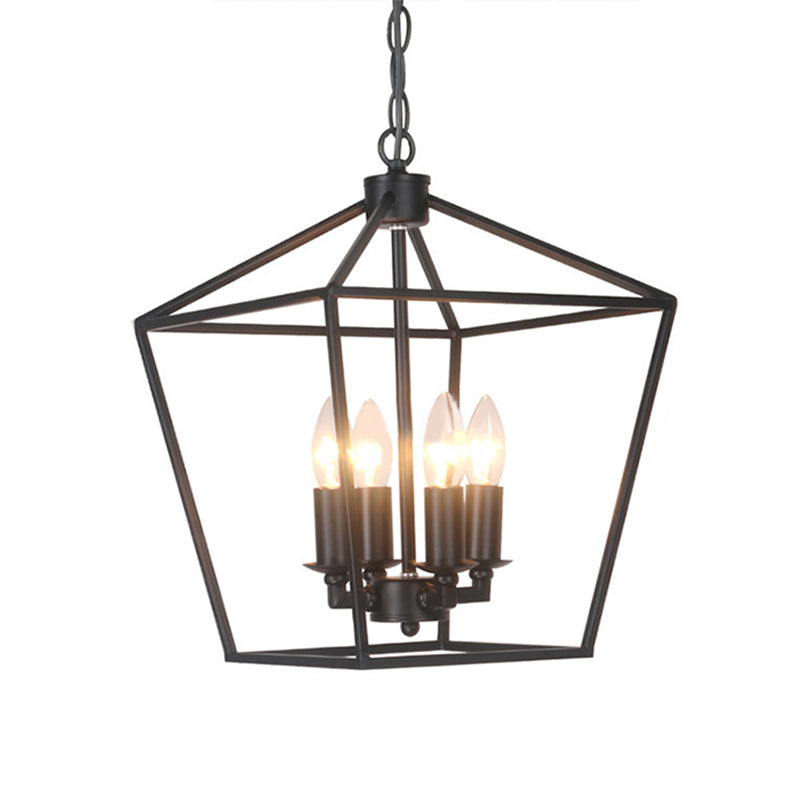 Retro Industrial Style 4-Light Geometric Multi-Pendant Metal Ceiling Lights - Ideal For Restaurants