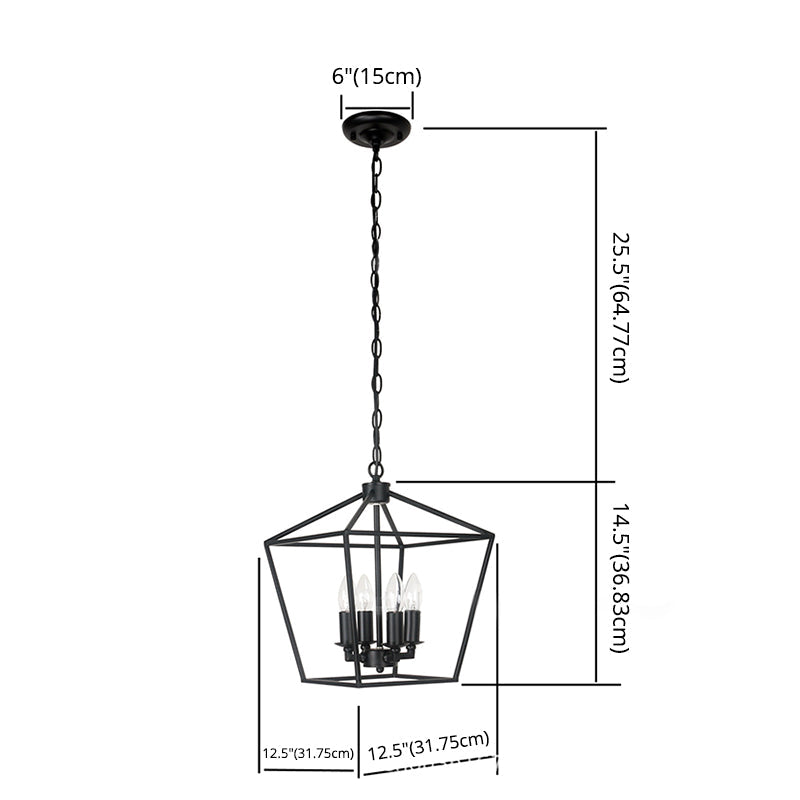 Retro Industrial Style 4-Light Geometric Multi-Pendant Metal Ceiling Lights - Ideal For Restaurants