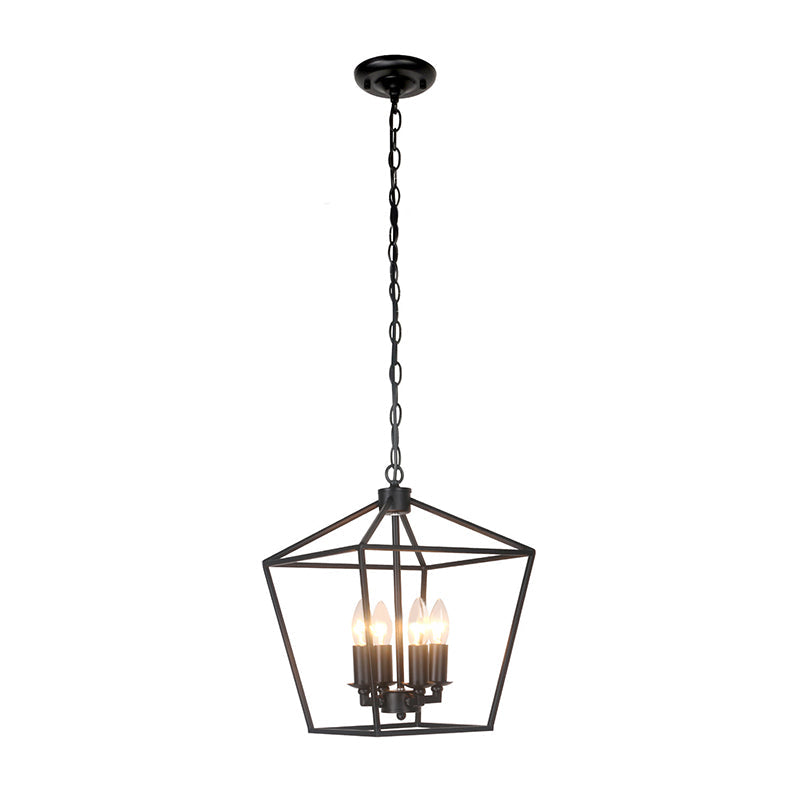 Retro Industrial Style 4-Light Geometric Multi-Pendant Metal Ceiling Lights - Ideal For Restaurants