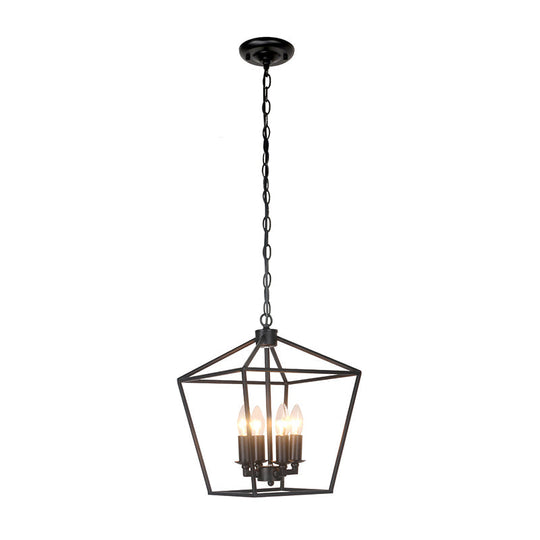 Retro Industrial Style 4-Light Geometric Multi-Pendant Metal Ceiling Lights - Ideal For Restaurants