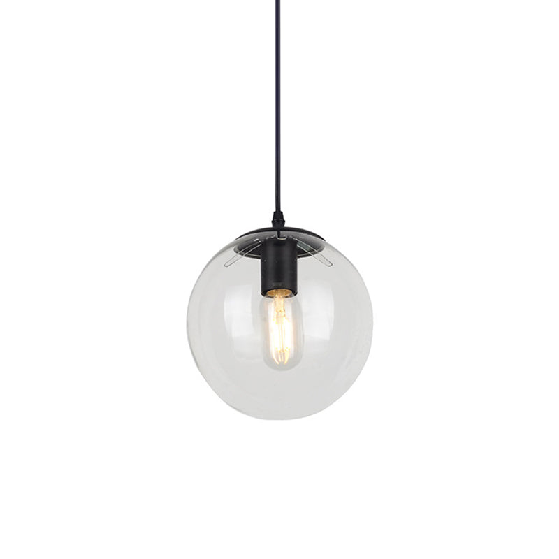 Nordic Industrial Glass Pendant Light - 1-Light Globe Style For Restaurants Clear / 6