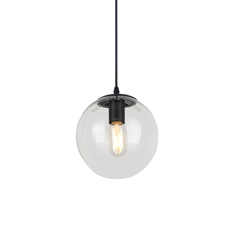 Nordic Industrial Glass Pendant Light - 1-Light Globe Style For Restaurants Clear / 8