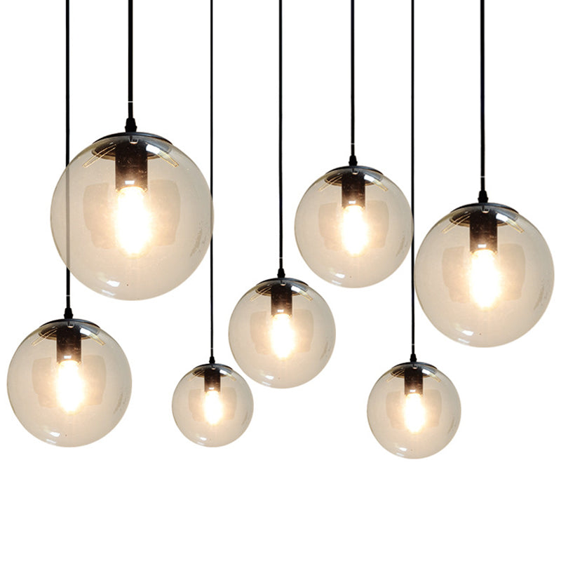 Nordic Industrial Glass Pendant Light - 1-Light Globe Style For Restaurants