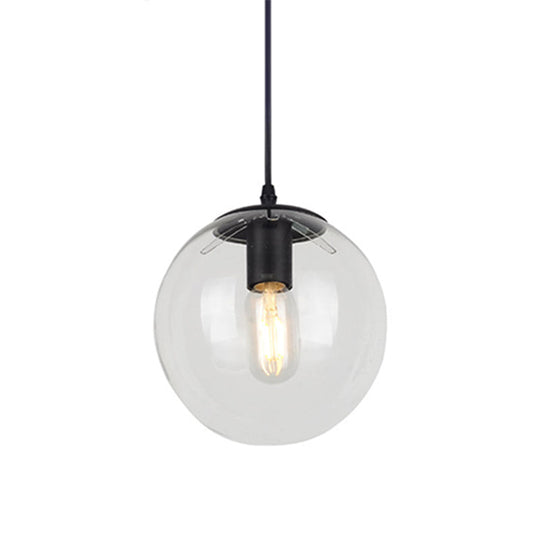 Nordic Industrial Glass Pendant Light - 1-Light Globe Style For Restaurants