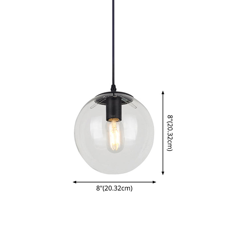 Nordic Industrial Glass Pendant Light - 1-Light Globe Style For Restaurants