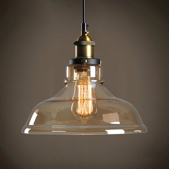 Retro Industrial Glass Pendant Lights For Bars - 1-Light Hanging Fixtures