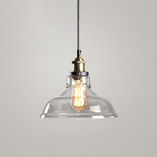 Retro Industrial Glass Pendant Lights For Bars - 1-Light Hanging Fixtures