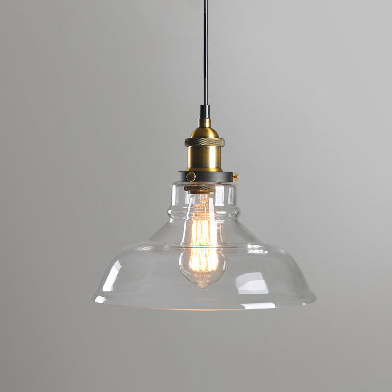 Retro Industrial Glass Pendant Lights For Bars - 1-Light Hanging Fixtures