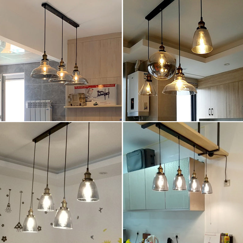 Retro Industrial Glass Pendant Lights For Bars - 1-Light Hanging Fixtures