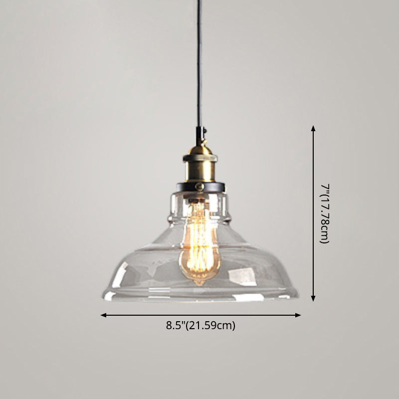 Retro Industrial Glass Pendant Lights For Bars - 1-Light Hanging Fixtures