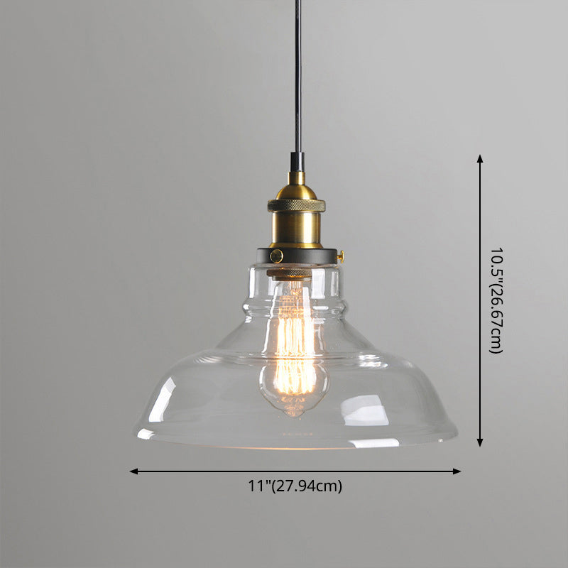 Retro Industrial Glass Pendant Lights For Bars - 1-Light Hanging Fixtures