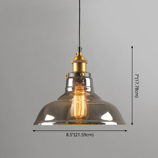 Retro Industrial Glass Pendant Lights For Bars - 1-Light Hanging Fixtures