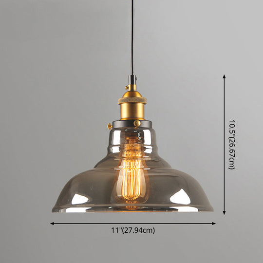 Retro Industrial Glass Pendant Lights For Bars - 1-Light Hanging Fixtures