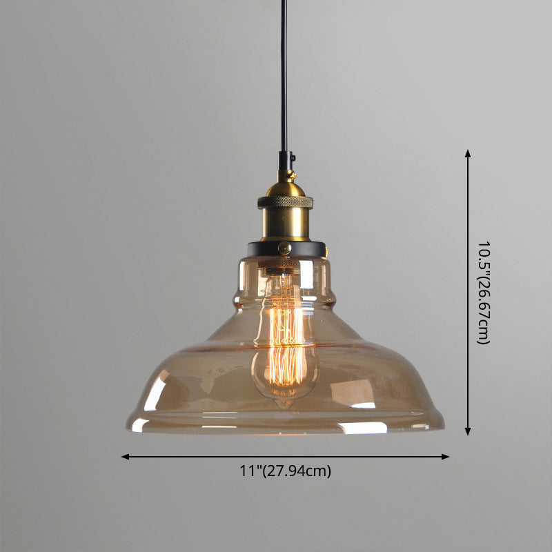 Retro Industrial Glass Pendant Lights For Bars - 1-Light Hanging Fixtures