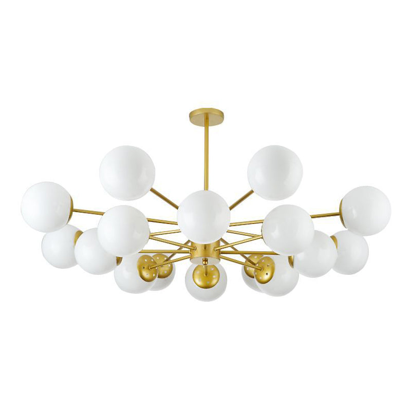 Opal Glass Living Room Ceiling Chandelier: Modern Minimalistic Suspension Lamp