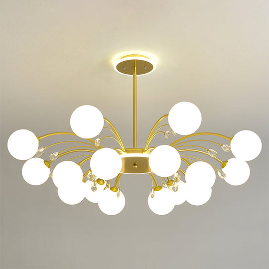 Modern Modo Chandelier With Opal Frosted Glass | Ceiling Hang Light For Sitting Room