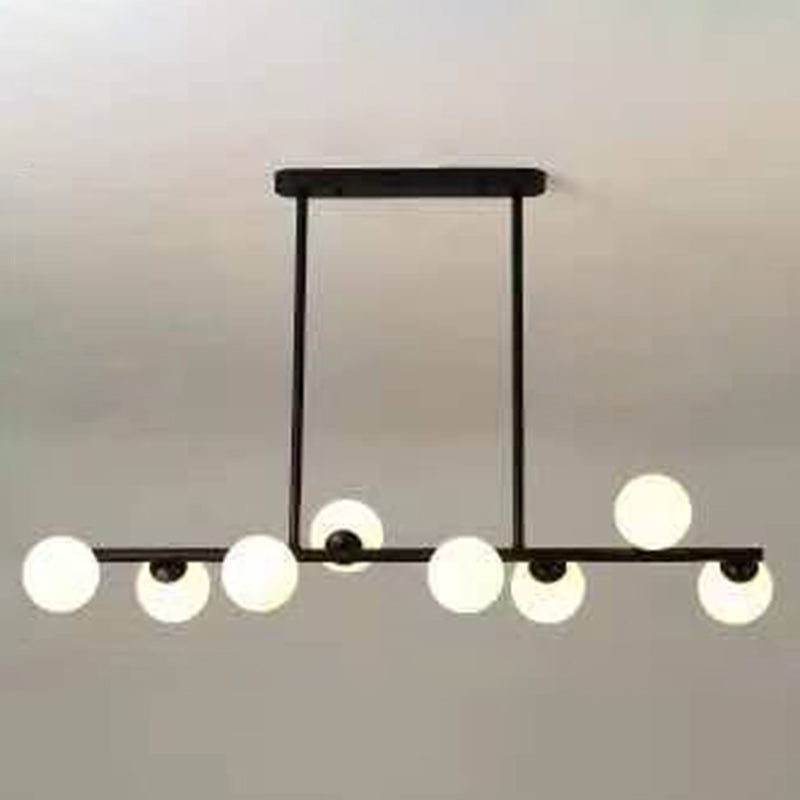 Modern Modo Chandelier With Opal Frosted Glass | Ceiling Hang Light For Sitting Room 8 / Black