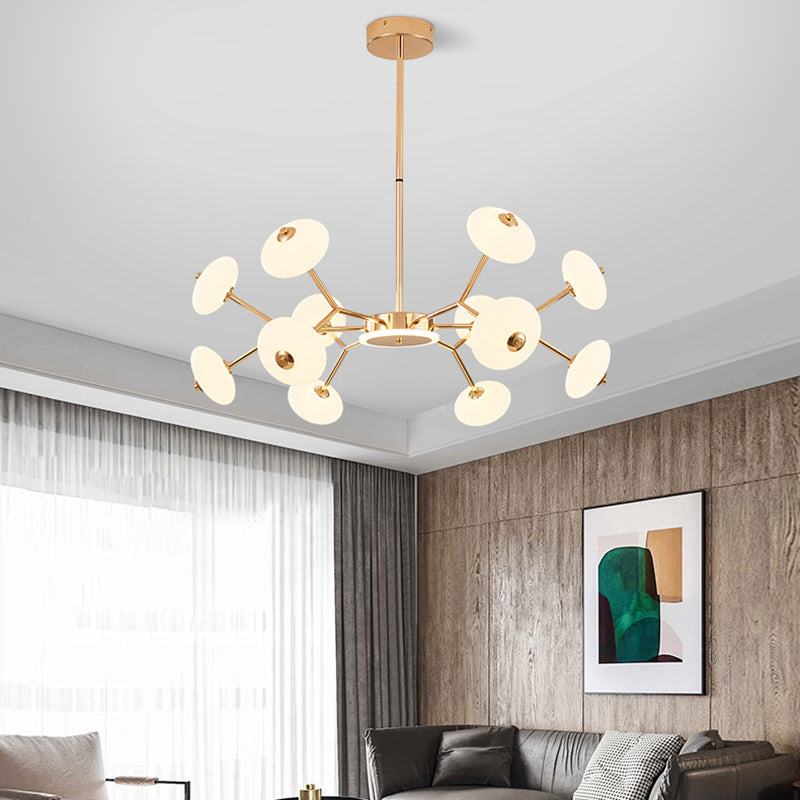 Minimalist Gold Bean Shaped Acrylic Led Chandelier For Bedroom Ceiling