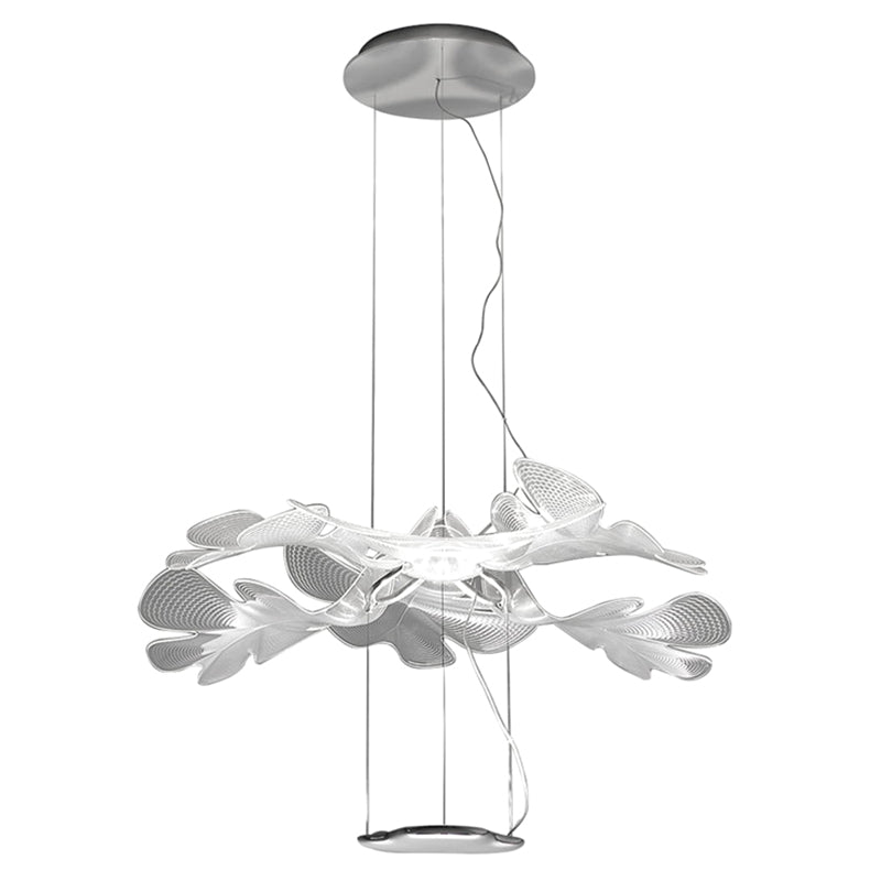 Floral Chandelier Art Deco Acrylic Led Ceiling Light For Living Room - Clear