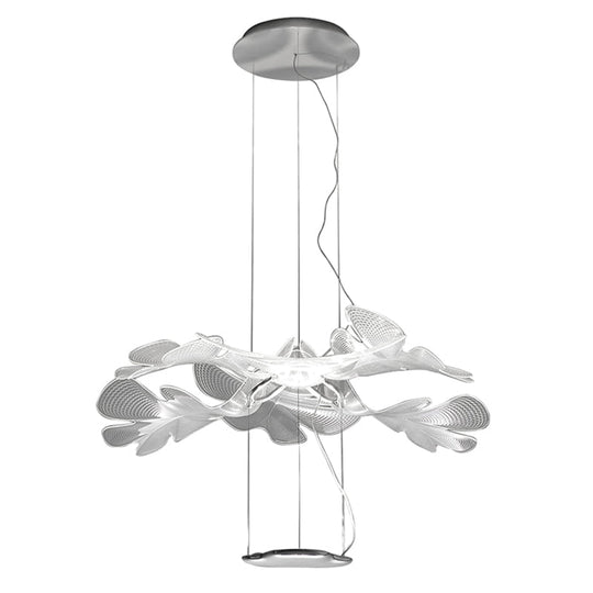 Floral Chandelier Art Deco Acrylic Led Ceiling Light For Living Room - Clear