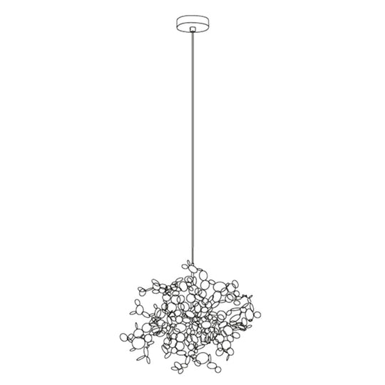 Modern Stainless Steel Leaf Pendant Light - Sequin Chandelier (3-Light) For Clothing Store