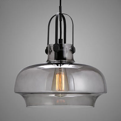 Modern Adjustable Pendant Lamp With Grey/White/Clear Glass 1 Light 7/9.5/13 Wide Grey / 7