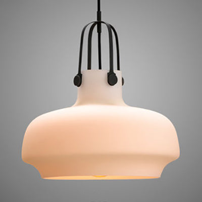 Modern Adjustable Pendant Lamp With Grey/White/Clear Glass 1 Light 7/9.5/13 Wide White / 7